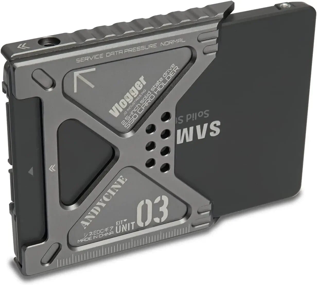 Vlogger Photography Accessories Memory Card Box Aluminum-magnesium Alloy Card Reader for 870 SATA Atomos Ninja V SSD Case. 
