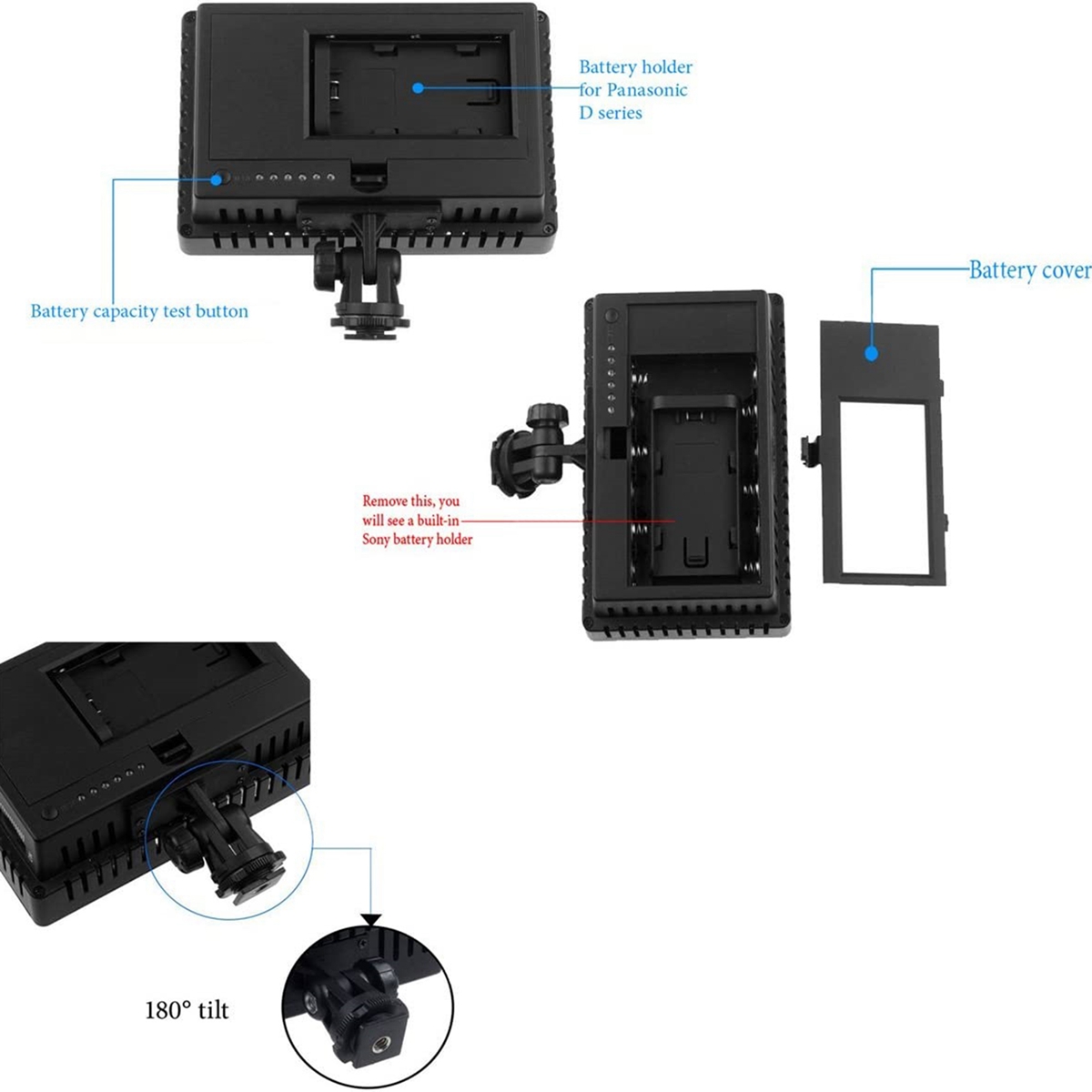 LD-160 LED Fill Light Portable 160 LED Lamps 5600K 16 Level Dimming Photography Lamp for Camera. 