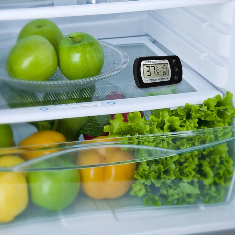 Electronic Dil Refrigerator Thermometer LCD Screen Fridge Freezer Anti-humidity Tature With High & Low -20°C To 50°C. 