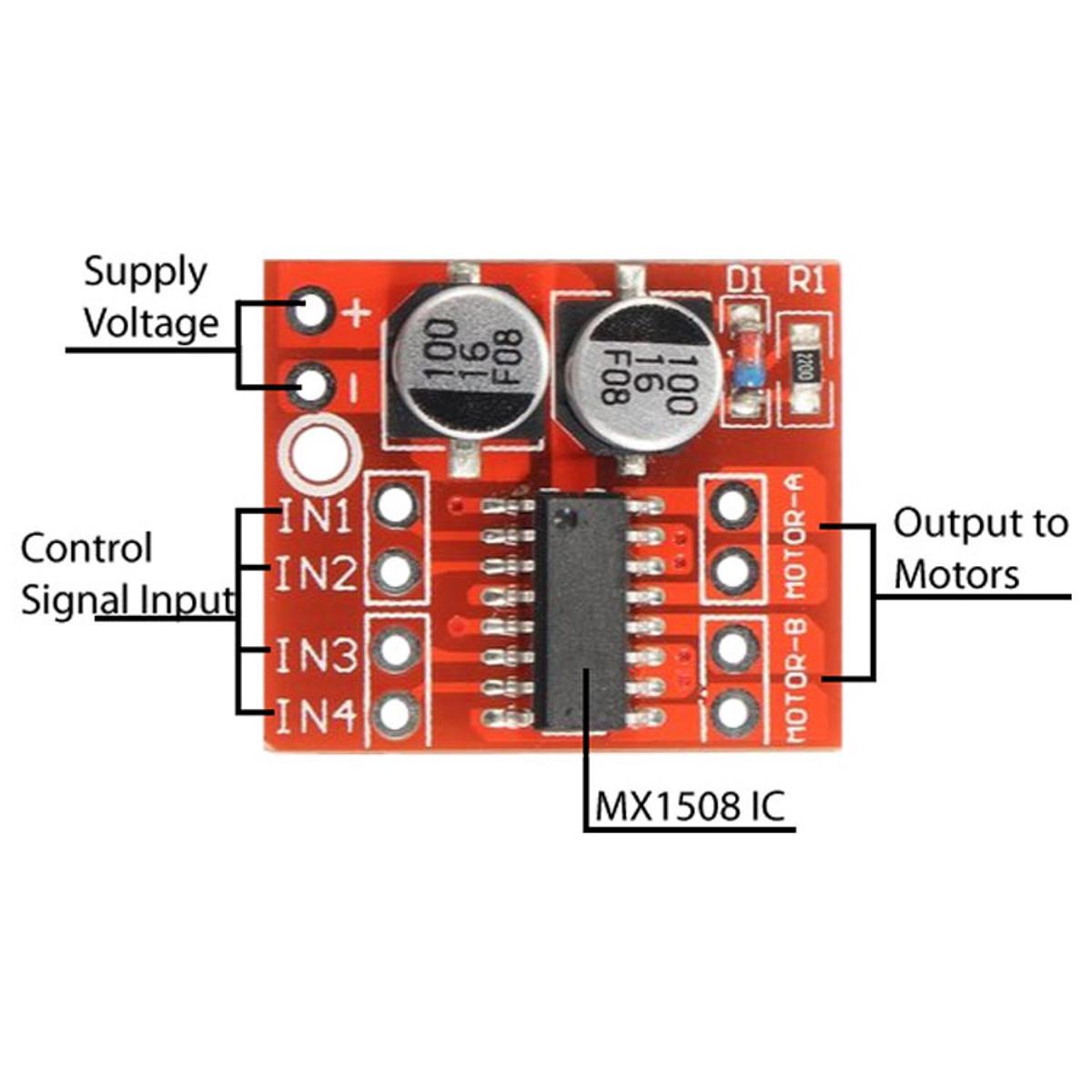 L298N 1.5A 2 Way DC Motor Driver Module Speed Dual H-Bridge Replace Stepper
