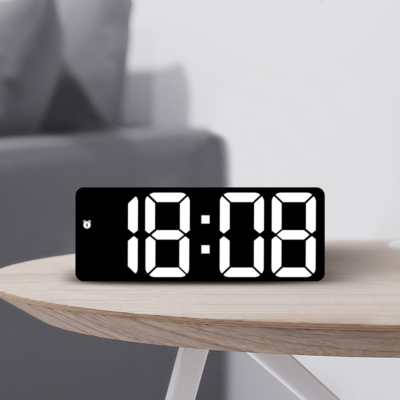 Color creative multi-function electronic clock simple large screen clock alarm clock student clock a variety of mirror 0712. 