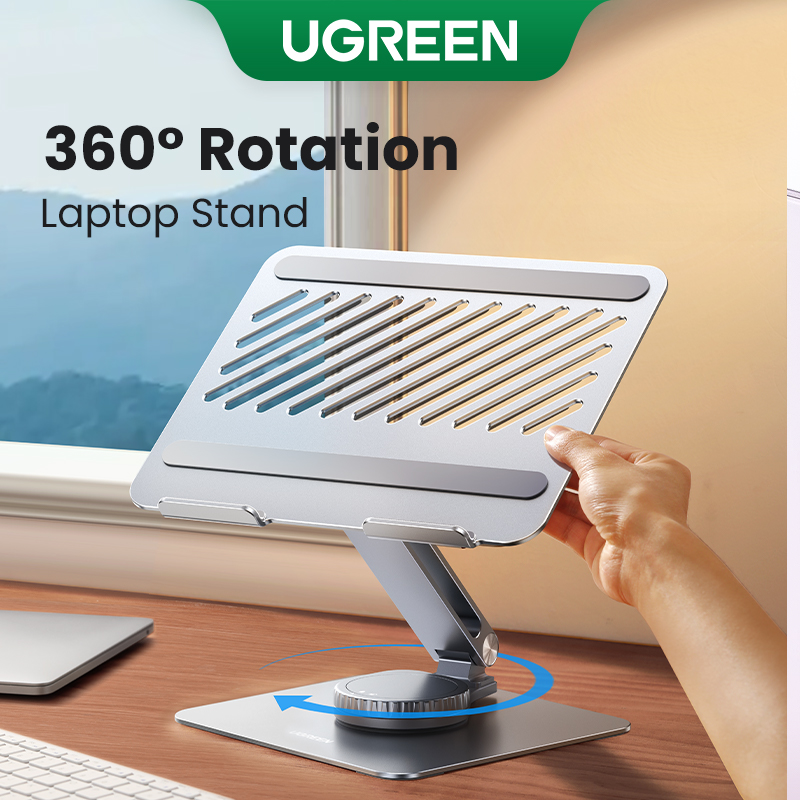 UGREEN Laptop Stand for Desk Adjustable 360 Rotating Base for MacBook Pro Air Stand Lenovo Ideapad 3 Dell Chromebook HP Notebook up to 17.3 Inch