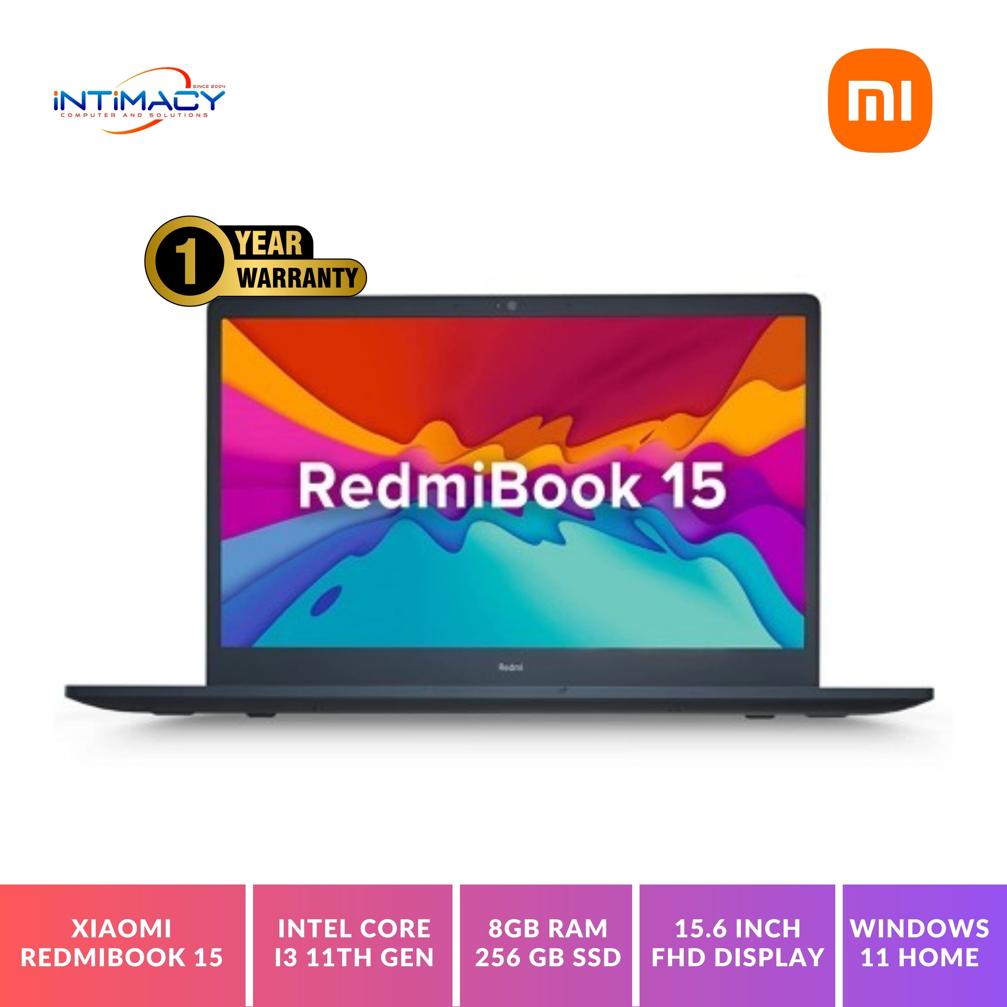Xiaomi RedmiBook 15 Core i3 11th Gen 15.6" FHD Laptop. 