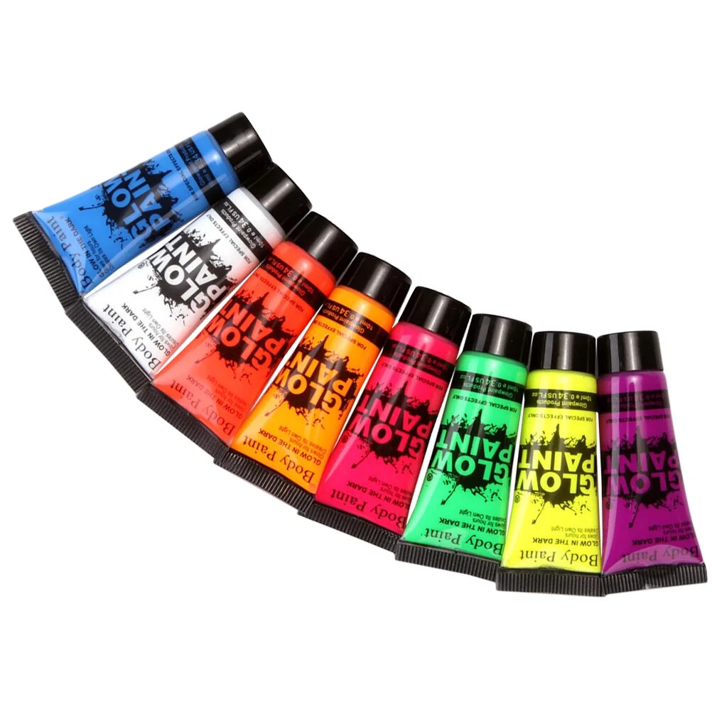 Glow in the Dark Face Paint Glowing Body Paint Neon Face Paint Makeup Face Paint for Halloween. 