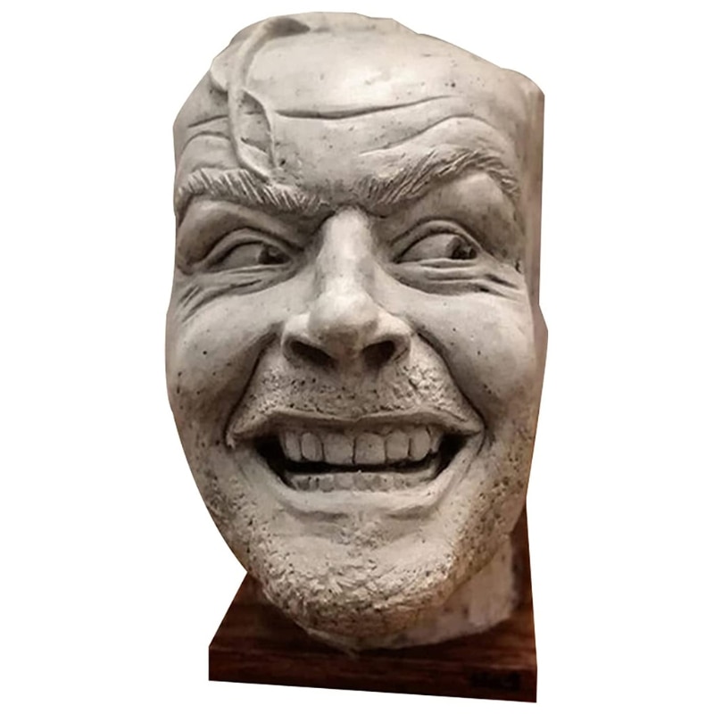 Here's Johnny Sculpture of TShining Resin Desktop Ornament Bookend Library Funny-face Book ShStatue Figurine Home H58C. 