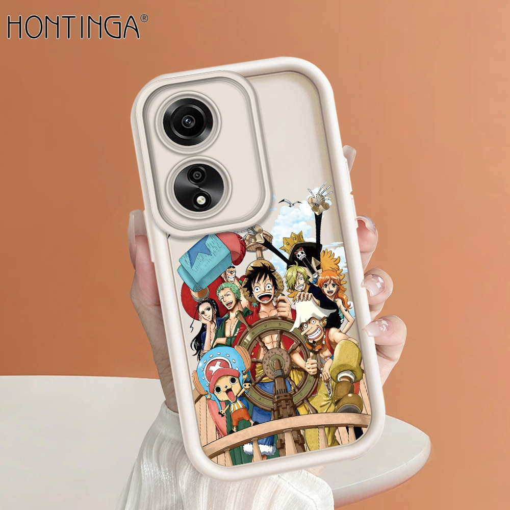 Hontinga for OPPO A78 4G Back Cover One Piece Luffy Pattern Ladder Soft Camera Protection Rubber Phone Case