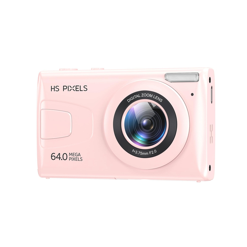 Digital Camera, 4K Children Camera for Photography, 64MP MP3 Player Camera, 2.8Inch IPS Screen, Auto Focus Easy Install Easy to Use (Pink)