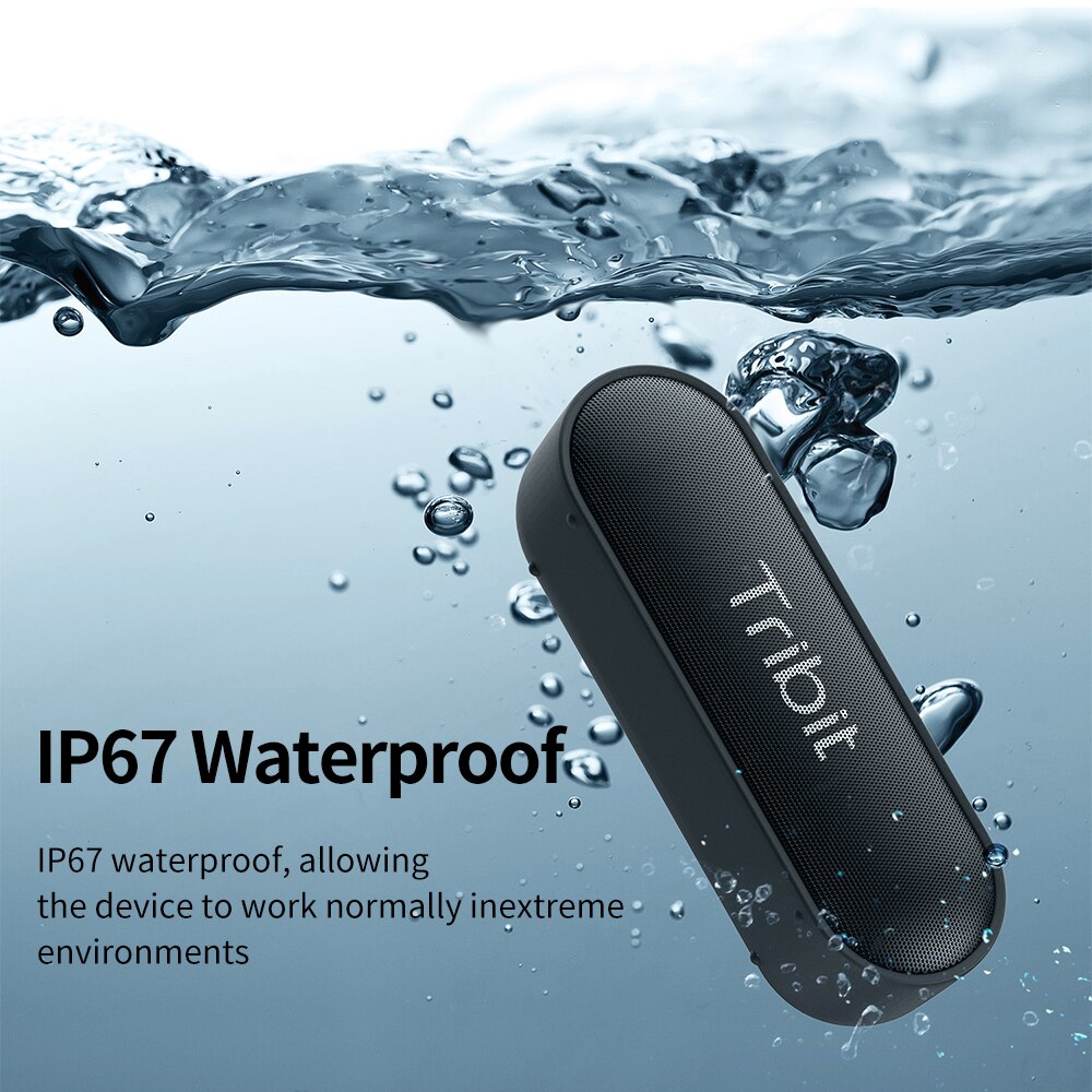 Tribit XSound Go Portable Bluetooth Speaker IPX7 Waterproof Better Bass 24-Hour Playtime For Party Camping Speakers Type-C AUX. 