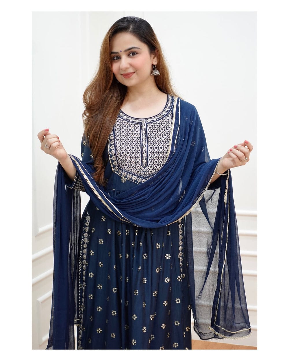 Readymade Naira Cut Gown Three-Piece Dress - Elegant and Well-Crafted Choice - Suitable Choice for All Occasions. 