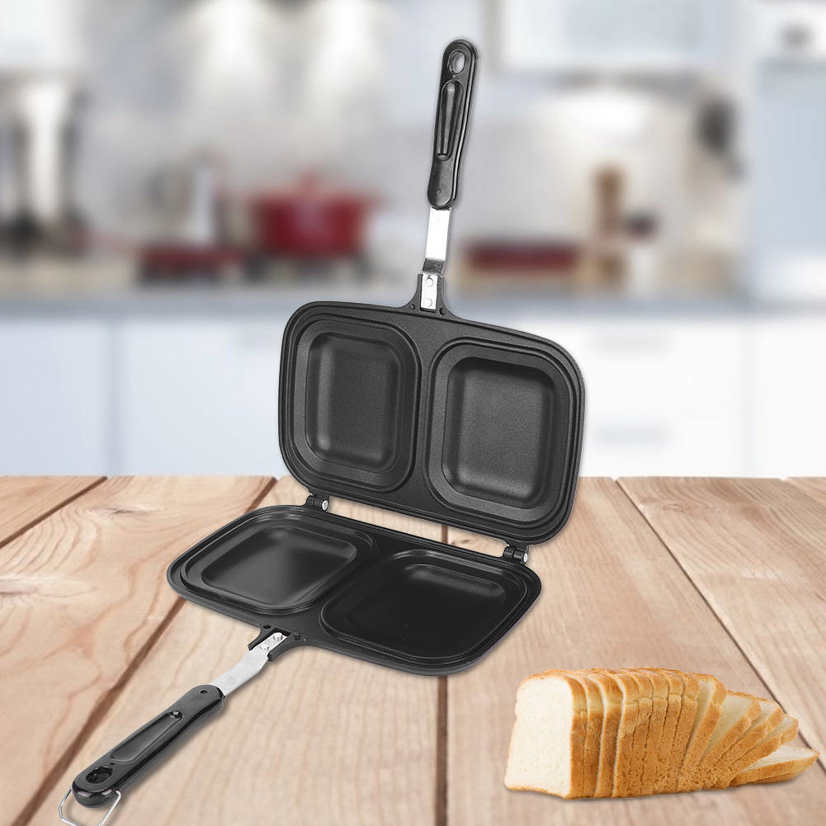 Double Sided Non-Stick Twin Skillet Griddle Frying Magic Pan Cast Cooking Utensi. 