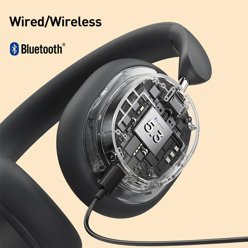 Baseus Bowie D05 Wireless Headphone Bluetooth 5.3 Earphone HIFI Level Headset 40mm Driver Foldable Over Ear Headphone 70H Time. 
