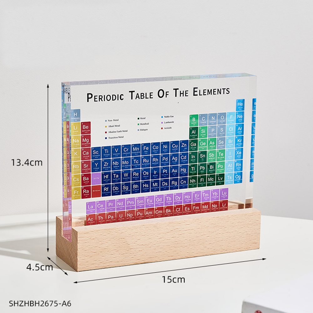 Acrylic Periodic Table Of Elements With Samples With The Light Base Ornament School Teaching Display Chemical Element - Innovative Design. 