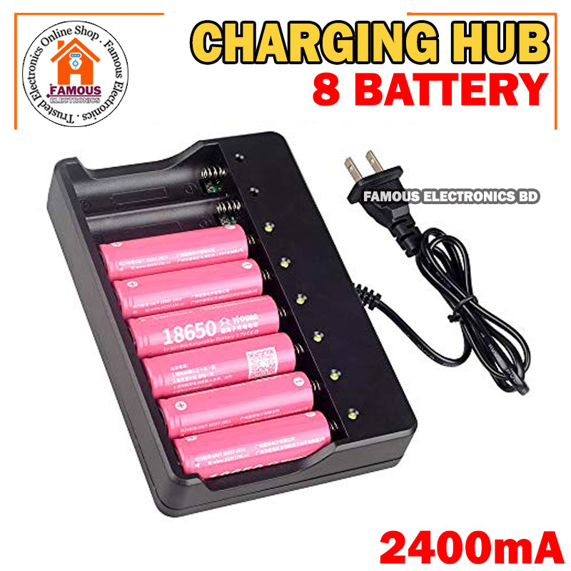 18650 Battery Charger 8 Slots for Rechargeable Batteries and Universal Smart Battery Charger for 18650 18500 18350 Li-Ion Intellicharge Charger 8 Bay (Battery Not Included). 