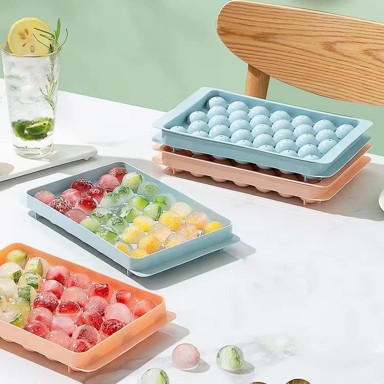 Ice Cube Mold Leak Proof Non-stick  No Residue Circle Ice Cube Tray for Freezer Happy Living. 