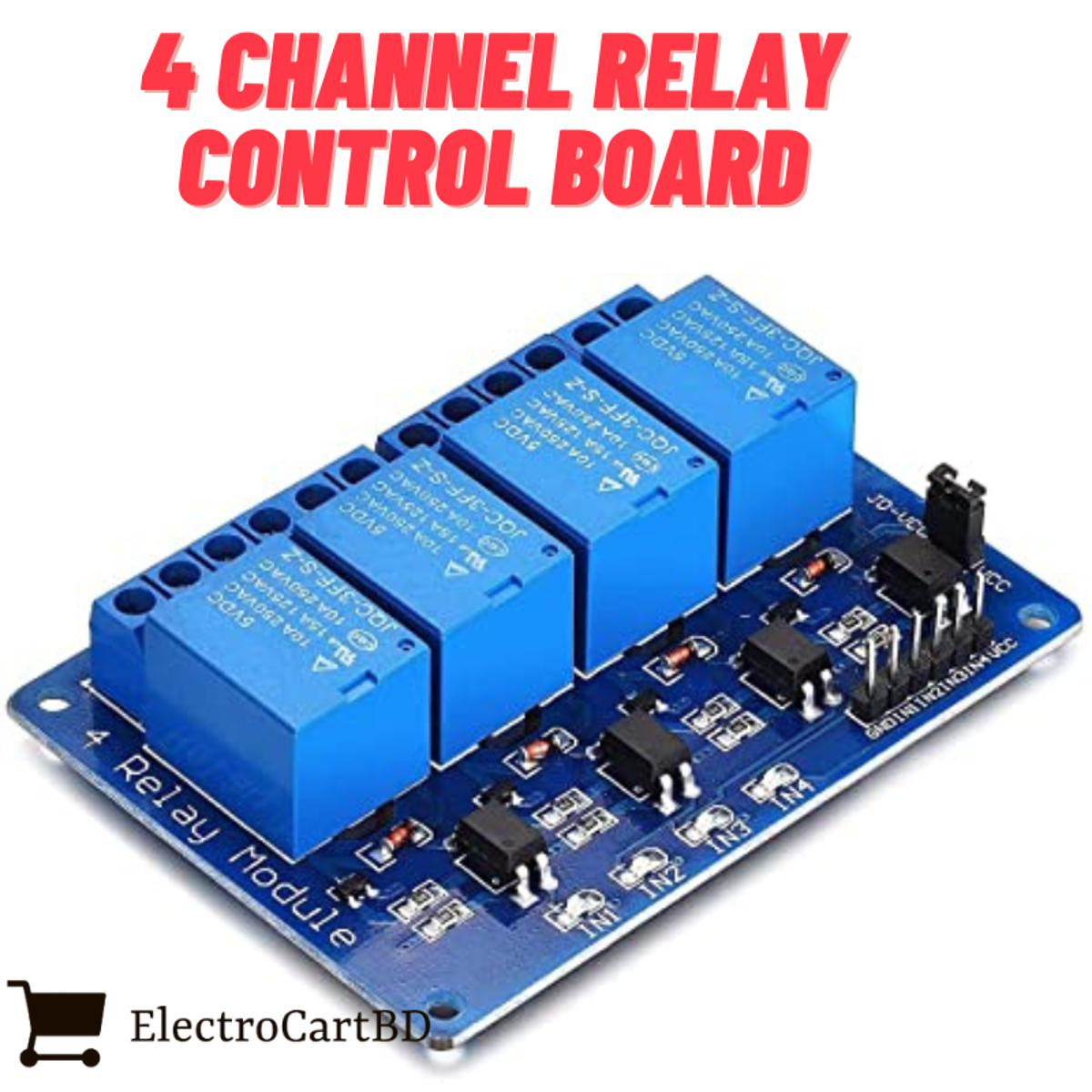 Dc 5V 4 Channel Relay Board Module Optocoupler Led For Arduino Pic Arm Avr - Multimeter