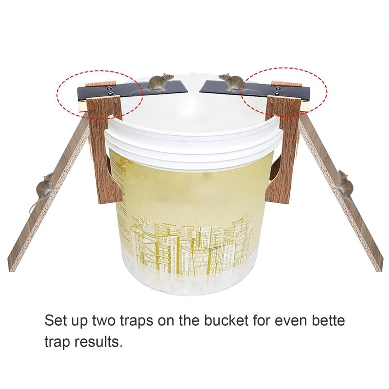 2 Pack Walk The Plank Mouse Trap, Auto Reset Live Catch Rat Trap（Black Wood）. 