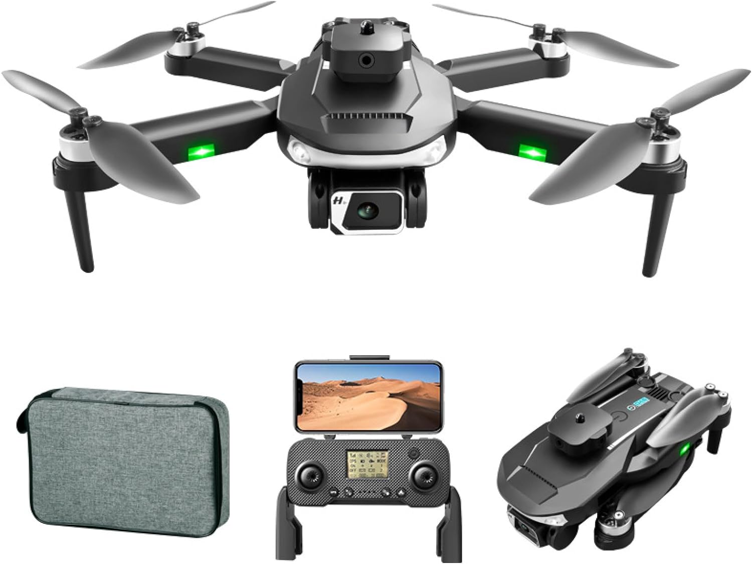 Drone With Camera Lu20 Brushless Hd Dual Camera Gps Drone Automatic Return Full Obstacle Avoidance Quadcopter, No Gps-black, Dual Battery