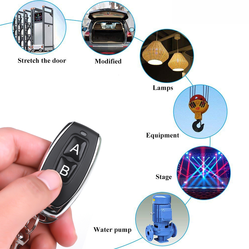 433Mhz RF Remote Control On Off Button Learning Code EV1527 Smart Home Transmitter For Led Light Car Gate Garage Door Alarm Key. 