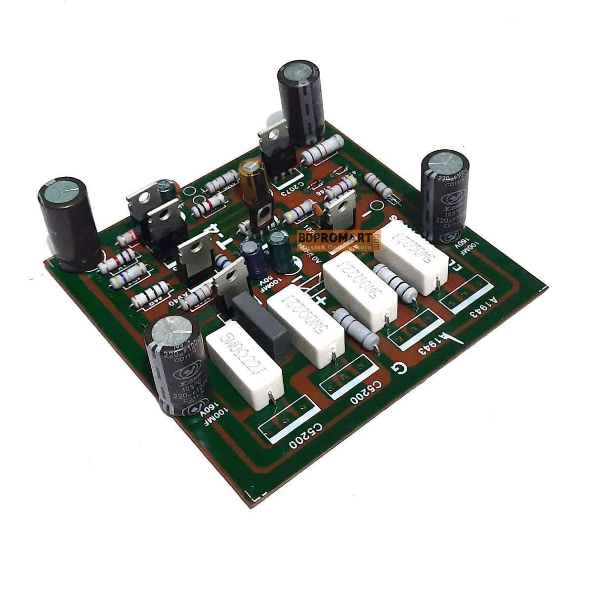 Audio Amplifier Board 4 Transistor 5200/1943 Mono without IC Audio Amplifier Board