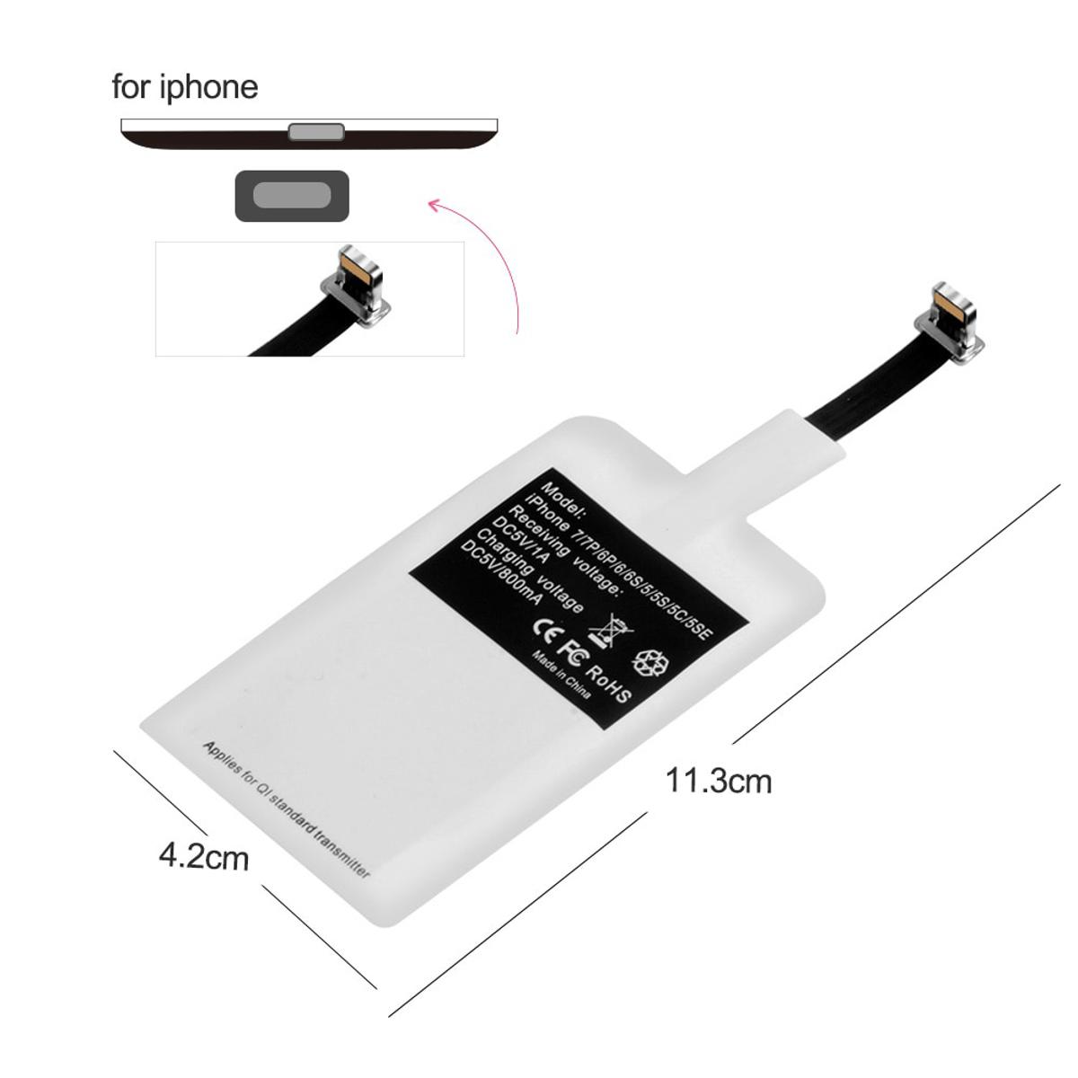Protefeuille Universal Qi Wireless Charger Receiver For iPhone 5S SE 6 7 Plus Android Charging Adapter Pad Inductive Accessories BQ