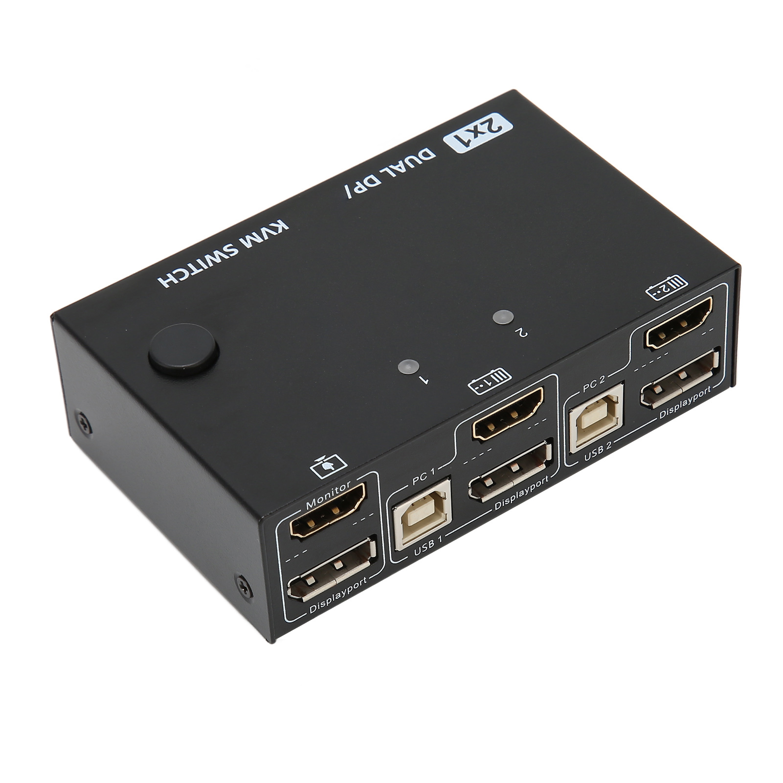 DP Dual Monitor KVM Switch Metal USB 2.0 Port Dual Mode Supports 4K 60Hz USB KVM Switch for Teaching for Performance. 