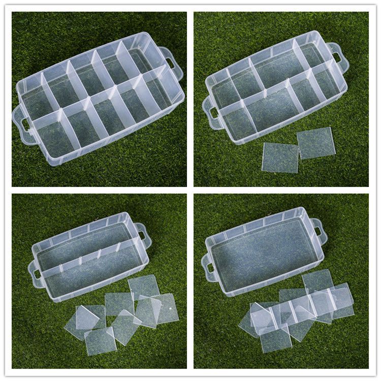 Plastic Transparent Hand Covered Divided  Large Storage Box Building Blocks Socks Jewelry Desktop Storage Box. 