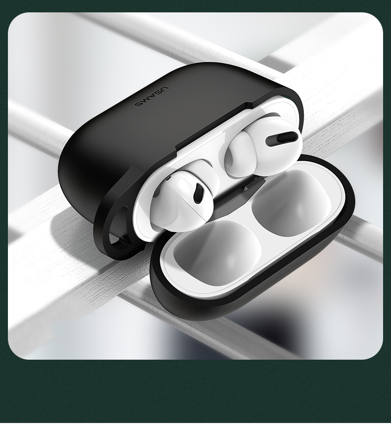 USAMS Silicone Protective Earphone Case for Apple AirPods Pro - Light Green. 