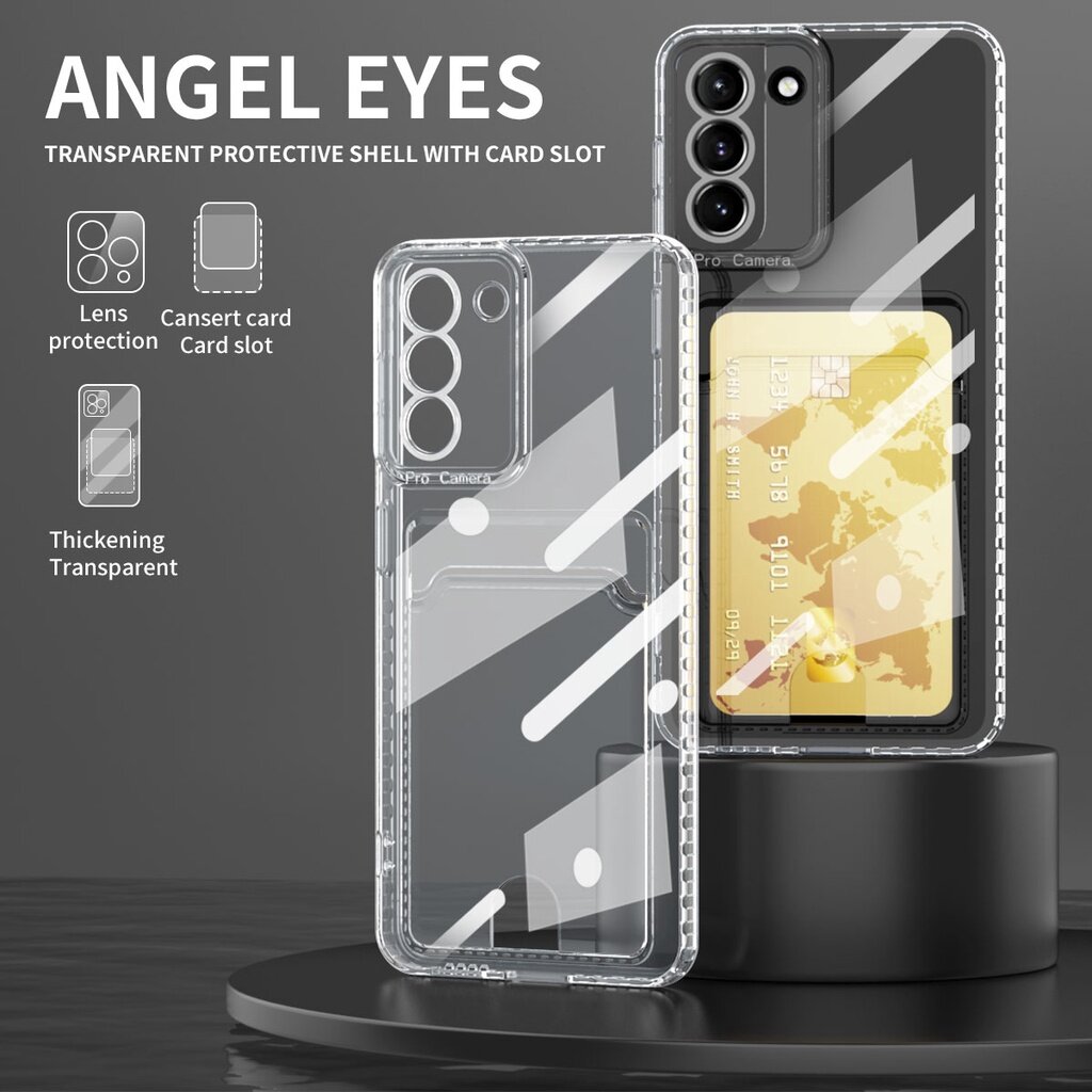 lthmy for Samsung Galaxy S21 Plus Phone Casing Back Cover Card Slot Shockproof Bumper Soft TPU Flexible Silicone Clear Transparent Simple