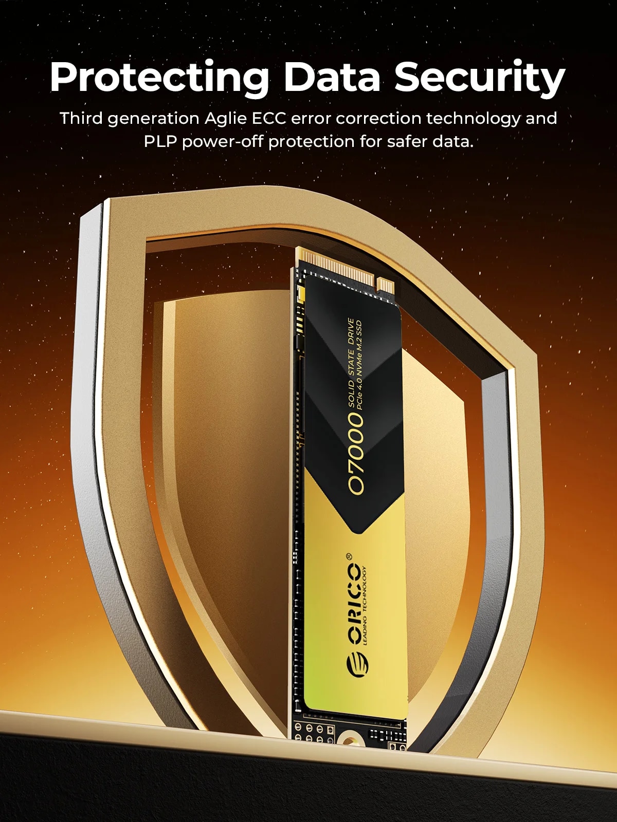 ORICO O7000 New PCIe4.0 M.2 NVMe SSD Internal Solid State Drive M.2 M Key 2280mm SSD w/ Cooling Vest Design for Content Creators. 
