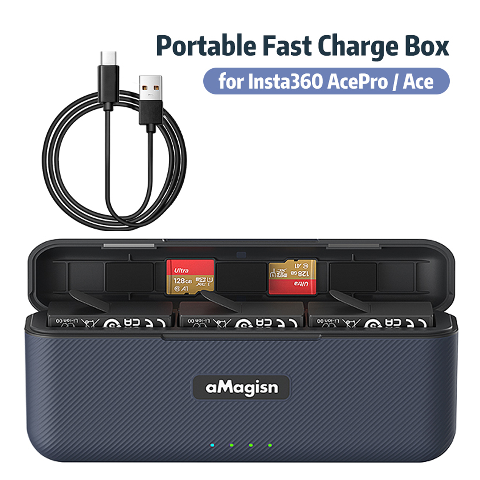 New For Insta 360 Ace/Ace Pro Battery Charger Box Fast Charging For Insta360 Ace Pro Camera Batteries Accessories