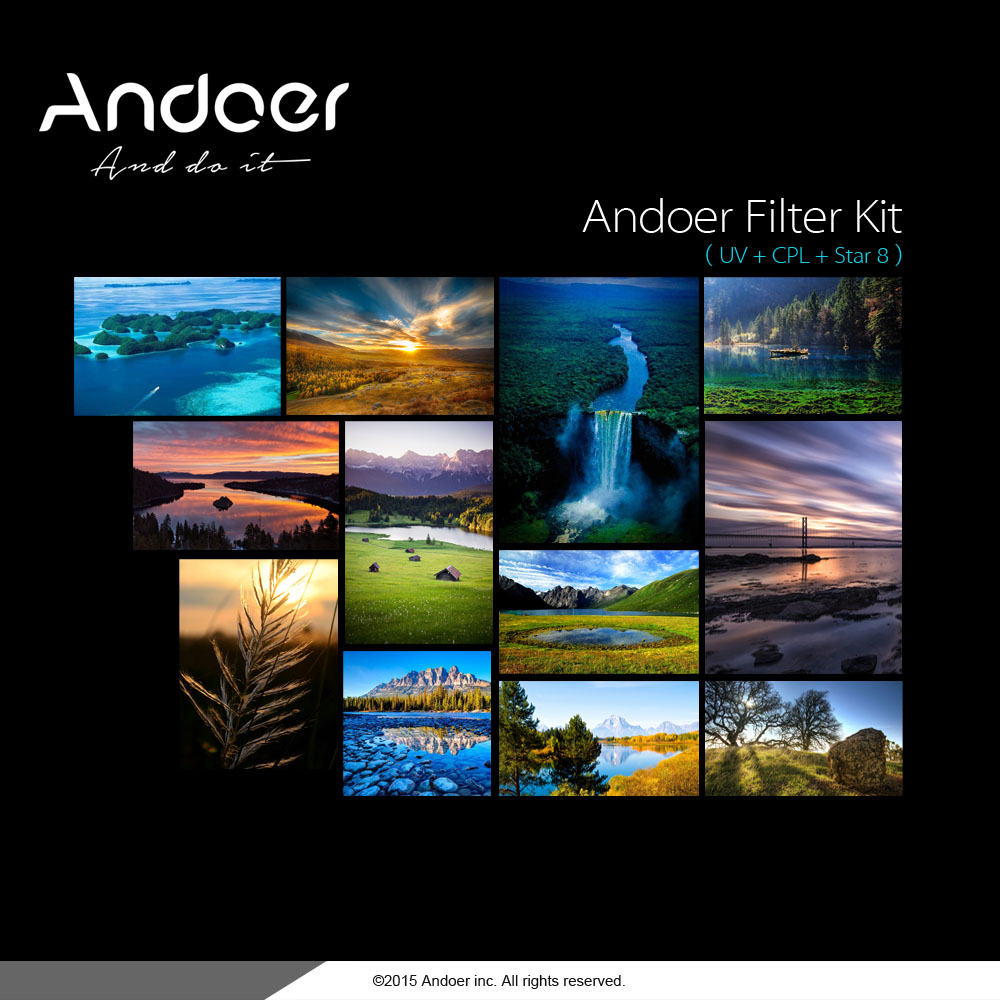 40.5mm Filter Set UV + CPL + Star 8-Point Filter Kit with Case for Canon Nikon Sony DSLR Camera Lens. 