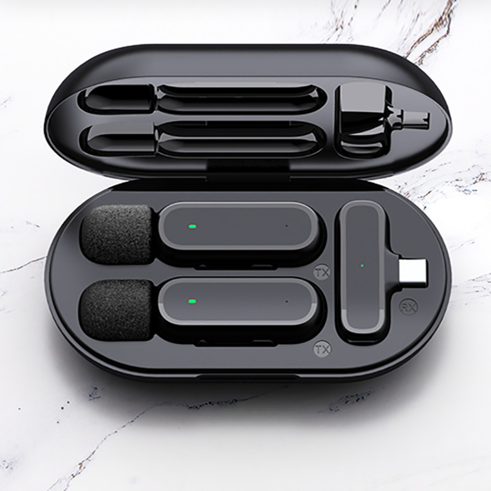 Xiaomi Mijia Wireless Lavalier Microphone with Charging Box Audio Video Noise Cancel Record Plug-and-Play Mic for IOS Android. 