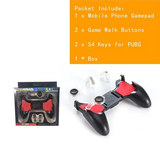 5 In 1 PUBG Moible Controller Gamepad Free Fire L1 R1 Triggers PUGB Mobile Game Pad Grip L1R1 Joystick For IPhone Android Phone