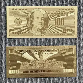 Lala 7pcs Gold Foil Usa Dollars Souvenir Currencies World Paper Money Collection Lala 7pcs Gold Foil Usa Dollars Souvenir Currencies World Paper Money Collection