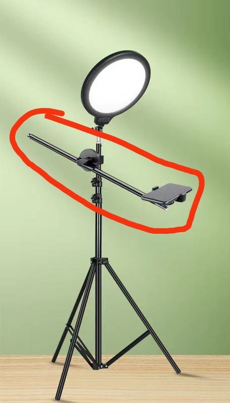 Monopod Mount Bracket Stand With Mobile Phone Holder & Storage Bag Use Any Ring Light Stand, Microphone Stand. 