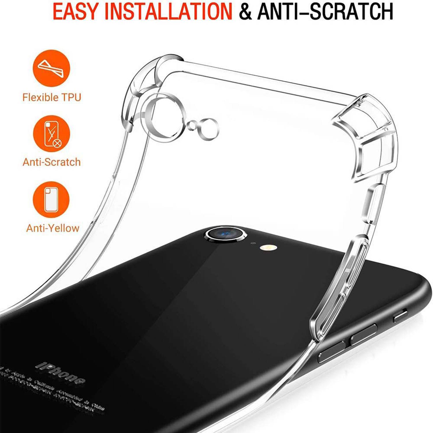 Shockproof Soft Clear Case For iPhone SE 2022 iPhone SE 2020 SE 2016 iPhone SE3 SE2 SE1 Thin Transparent Back Cover. 