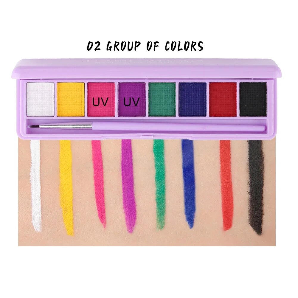 Water Activated Eyeliner UV Light Neon Pastels Eyeliner Pastel-Black Light UV Reactive Eyeliner Glow in Dark Eye liner Pigment. 
