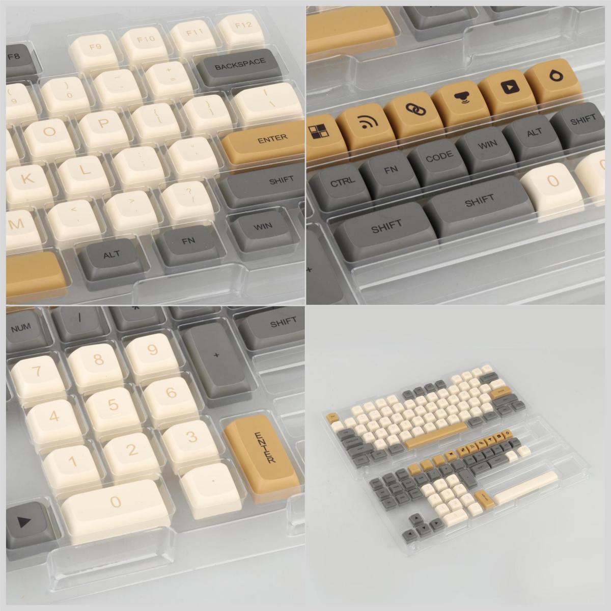 125 Keys PBT Keycaps with Storage Box, Waterproof & Dustproof, Easy to Read, Mechanical Keyboard Keycaps, for Cherry MX Switch Computer Laptop