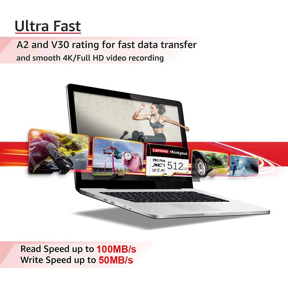 Lenovo 2TB Memory Card Micro Memory SD Card 128GB 256GB Class 10 UHS-1 V30 U3 4K MicroSDXC Max 200MB/s TF Trans Flash Mikro Card. 