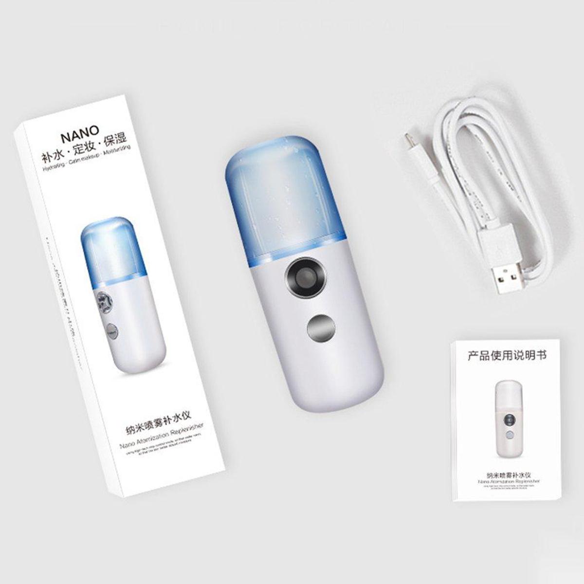 Moisturizing Dual Purpose Mini Face Cool Mist Humidifier Facial Steam Machine, Portable Mist Sprayer Handy Nano Facial Sprayer