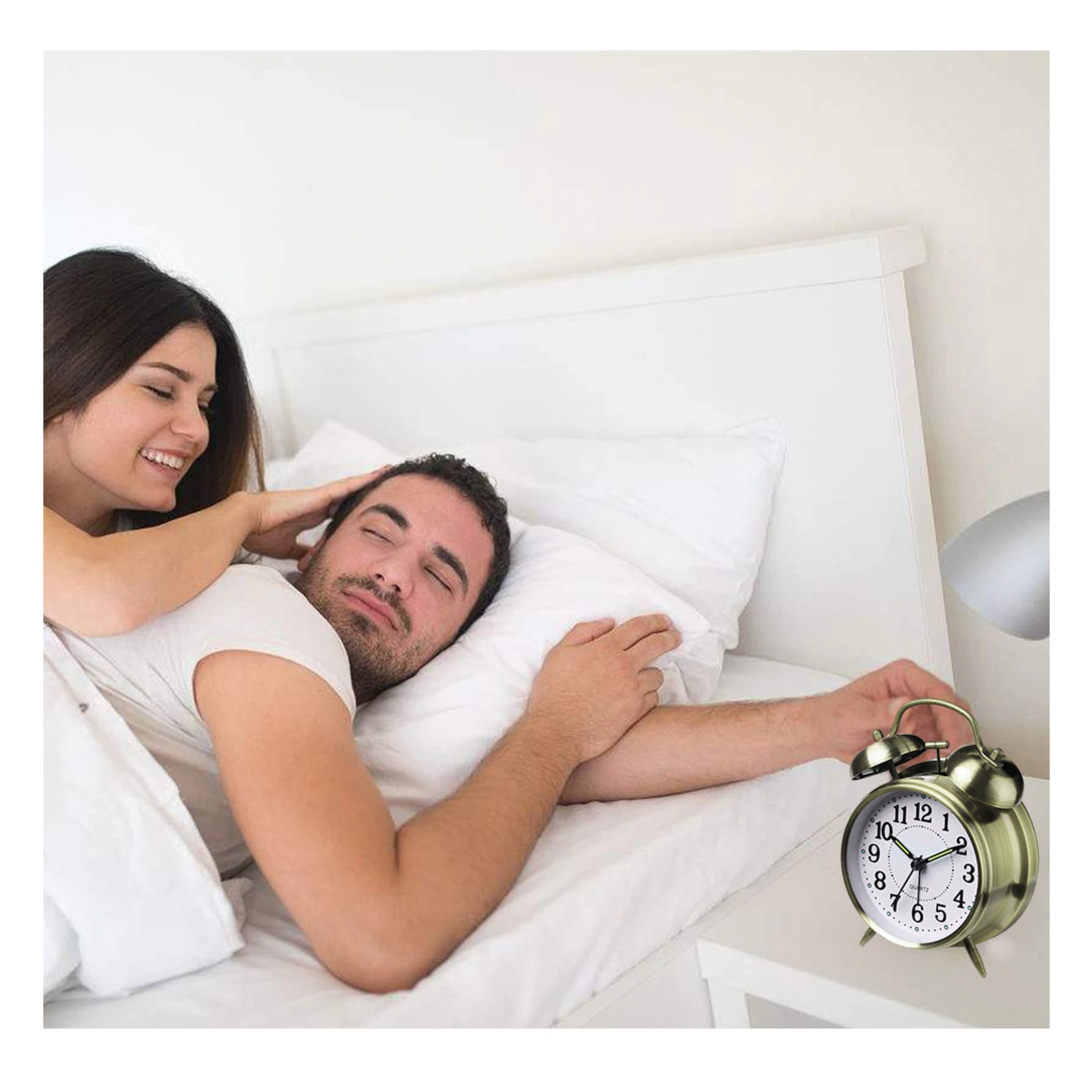 Creative Retro metal Alarm Clock Twin Bell Alarm Clock With Stereoscopic Dial Backlight Desk Clock Loud Alarm Clock Gift. 