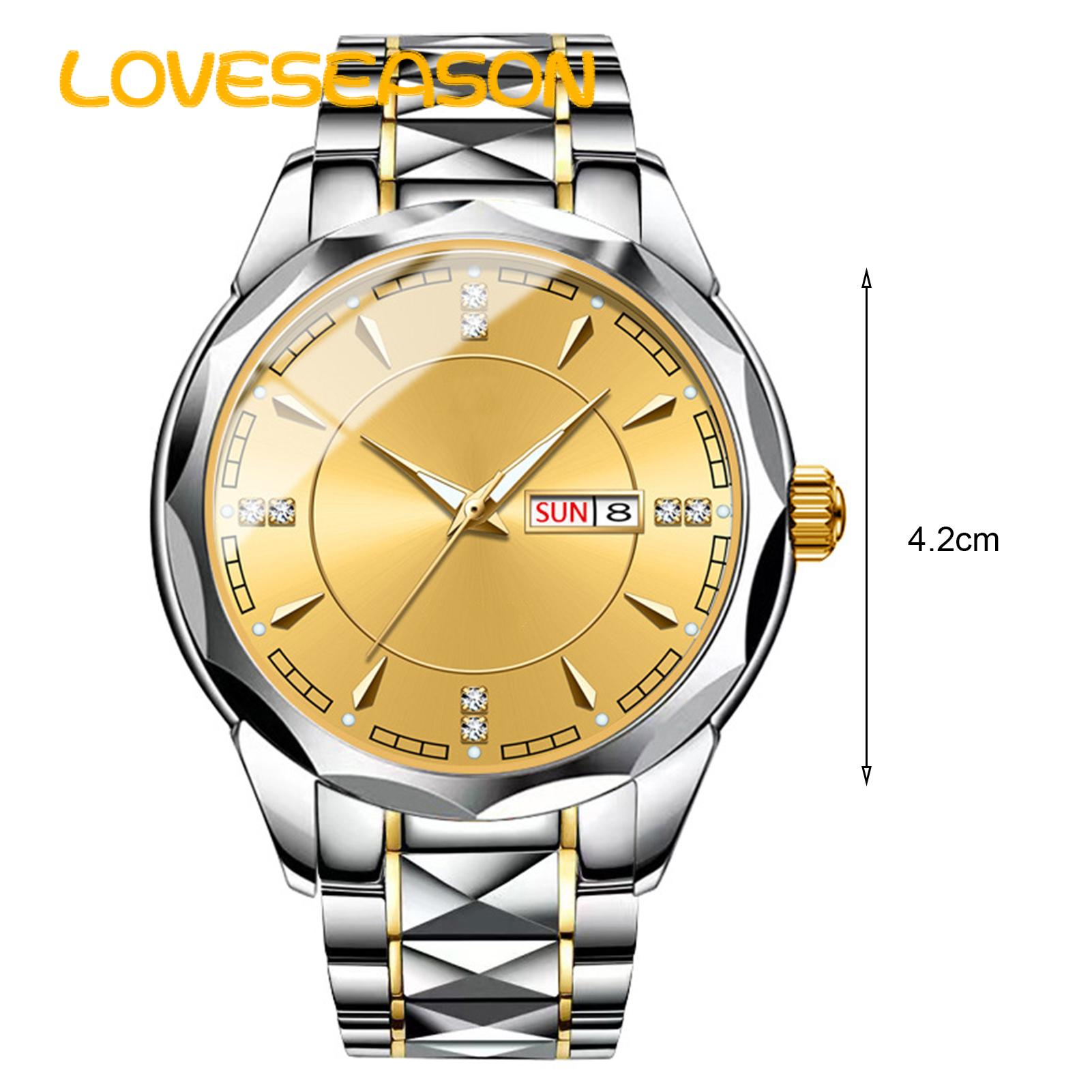 Quartz Watch Quartz Watch Round Dial Stainless Steel Strap Time Date Display Stylish Men's Wrist Watch for Business Precise Quartz Movement Watch. 