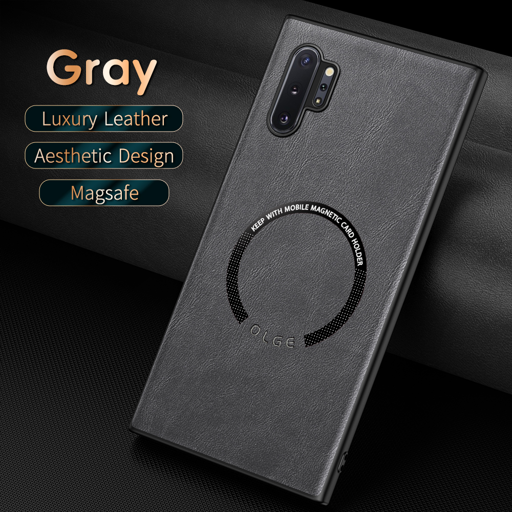 Classic Leather Charging For Magsafe Magnetic Case For Samsung Galaxy Note 10 Plus Note10 Plus 5G Soft Back Cover
