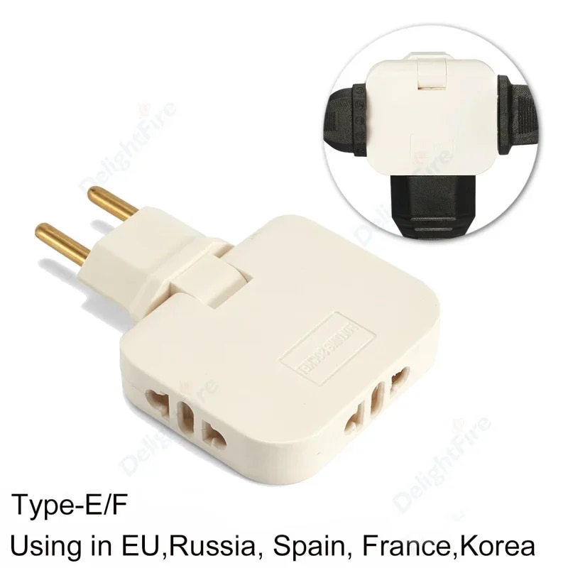 3 in 1 EU Power Socket Plug Adapter Foldable US To EU Travel Aadapters Power Converter KR Plug Electrical Socket AC Outlet