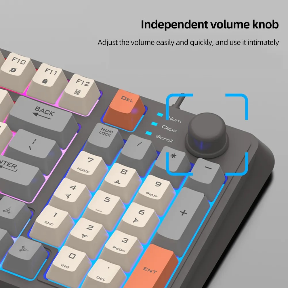 K82 Gaming Keyboard RGB Light Mechanical Keyboard USB Port Luminous Keyboard 94 Keys Wired Keypad for Notebook Laptop Desktop. 