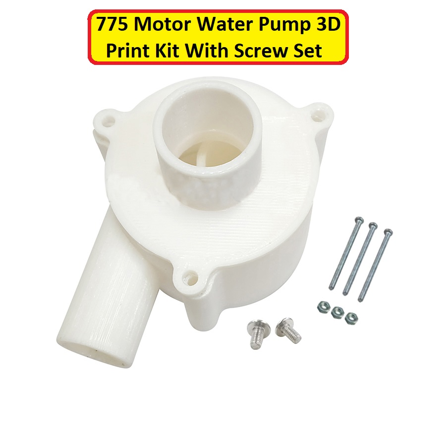 3D Print PUMP Kit 775 Motor Water Pumps 3D Print Kit With Screw Set Heavy Duty Water Flow 40-50 Litter Per Minute For DC 775 Motor. 