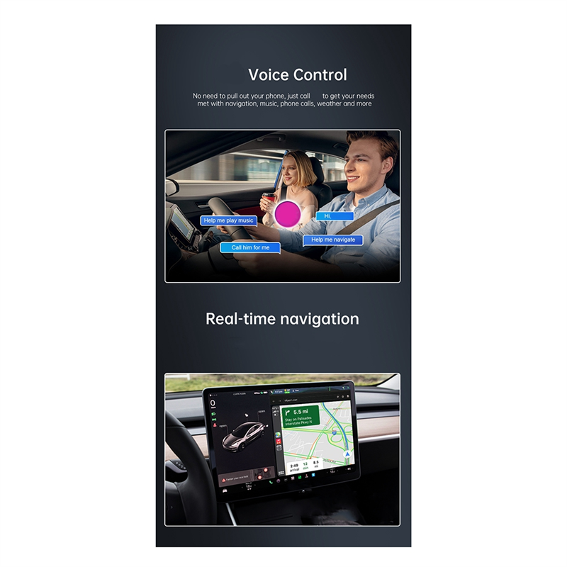 Mini Wireless CarPlay Adapter Wireless Android Auto Car Connect Box WiFi Bluetooth Adapter Parts Accessories for Tesla Model 3/ X/Y/S. 