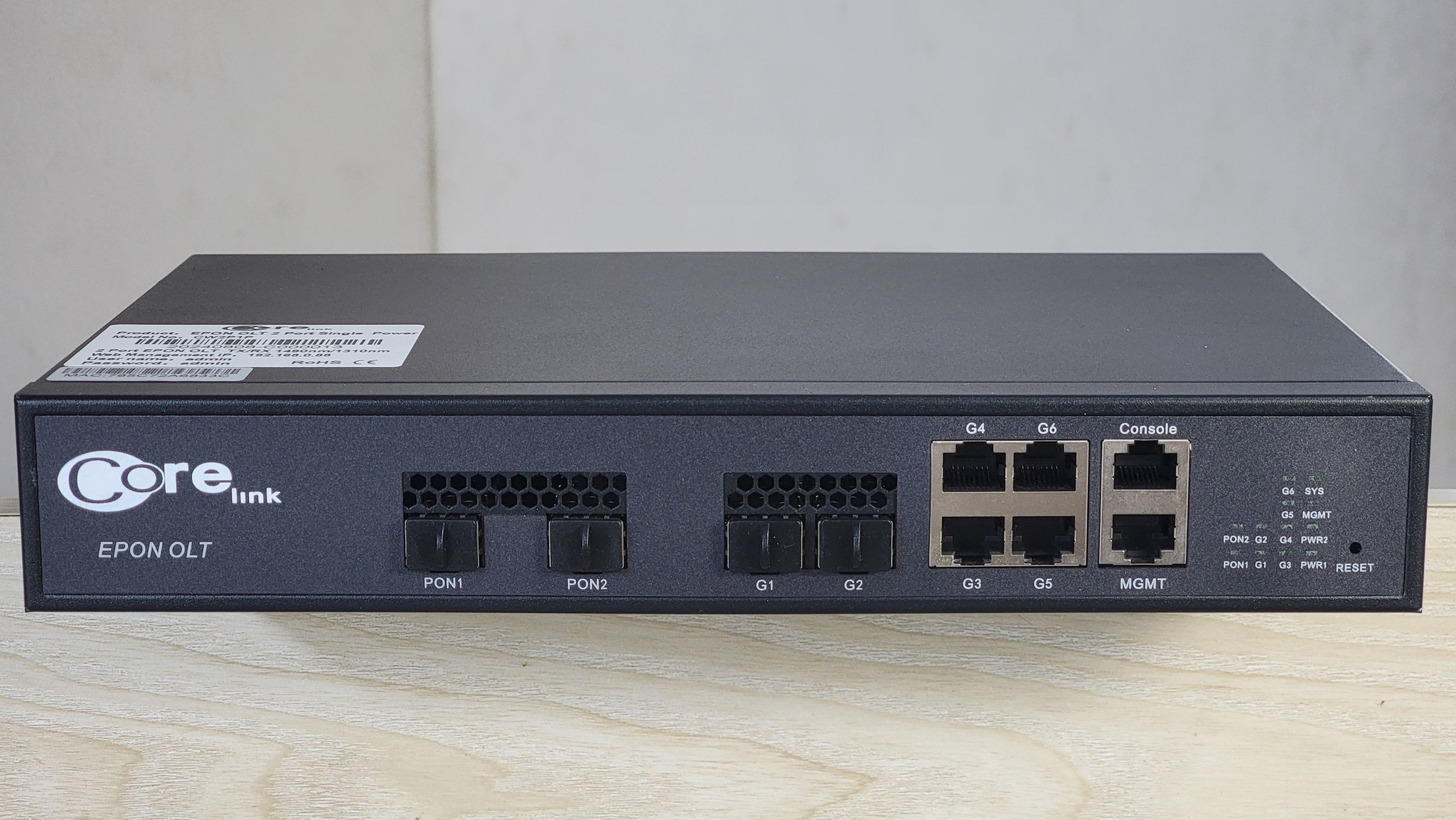 Corelink 2 Port Single Power EPON OLT 1:128 Compatible. 