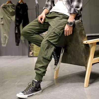 Plus Size Multi-pockets Cargo Pants Men Streetwear Baggy Jogger Pants Ankle-length  Harem Pants 6xl 7xl 8xl