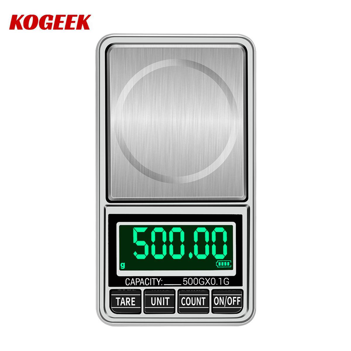 KOGEEK Portable Digital Scale Gold Scale Mini Pocket Digital Scale Professional Accurate Electronic Scale Precision 500g/0.1g DH-938C